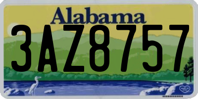 AL license plate 3AZ8757