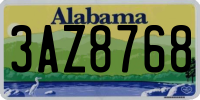 AL license plate 3AZ8768