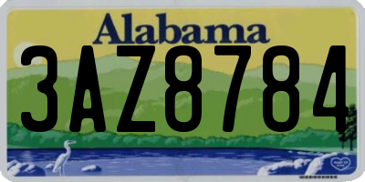 AL license plate 3AZ8784