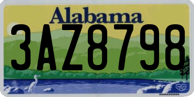 AL license plate 3AZ8798