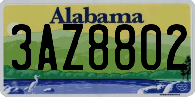 AL license plate 3AZ8802