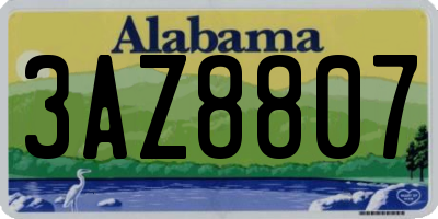 AL license plate 3AZ8807