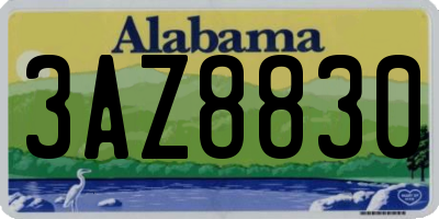 AL license plate 3AZ8830
