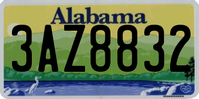 AL license plate 3AZ8832