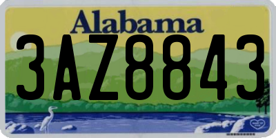 AL license plate 3AZ8843