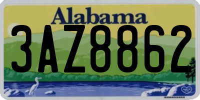 AL license plate 3AZ8862