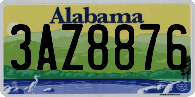 AL license plate 3AZ8876