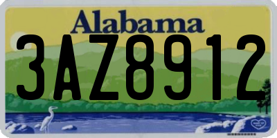 AL license plate 3AZ8912