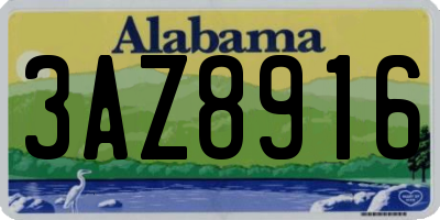 AL license plate 3AZ8916