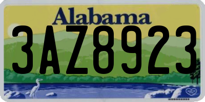 AL license plate 3AZ8923