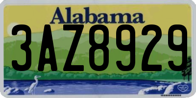 AL license plate 3AZ8929