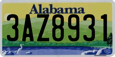 AL license plate 3AZ8931