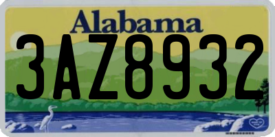 AL license plate 3AZ8932