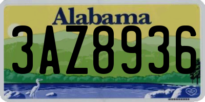 AL license plate 3AZ8936