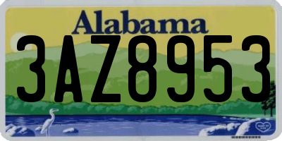 AL license plate 3AZ8953