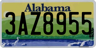 AL license plate 3AZ8955