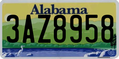 AL license plate 3AZ8958