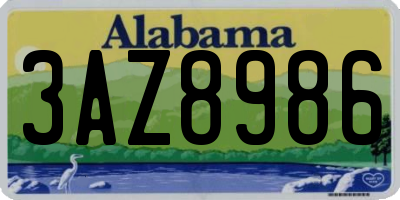 AL license plate 3AZ8986