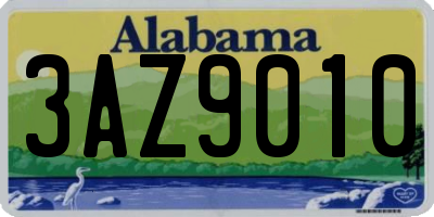 AL license plate 3AZ9010