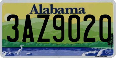 AL license plate 3AZ9020