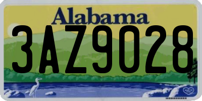 AL license plate 3AZ9028