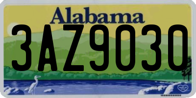 AL license plate 3AZ9030