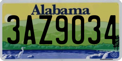 AL license plate 3AZ9034