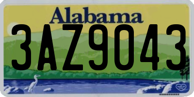 AL license plate 3AZ9043