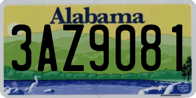 AL license plate 3AZ9081