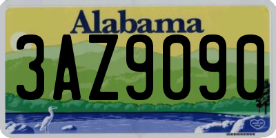 AL license plate 3AZ9090