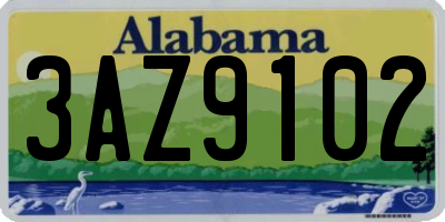 AL license plate 3AZ9102