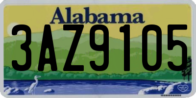 AL license plate 3AZ9105