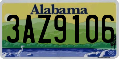 AL license plate 3AZ9106