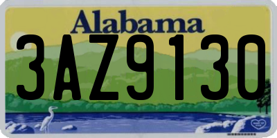 AL license plate 3AZ9130