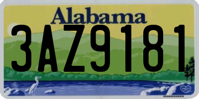 AL license plate 3AZ9181