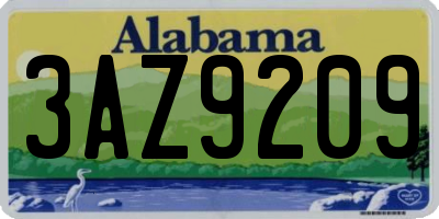 AL license plate 3AZ9209