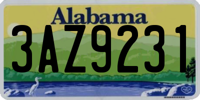 AL license plate 3AZ9231