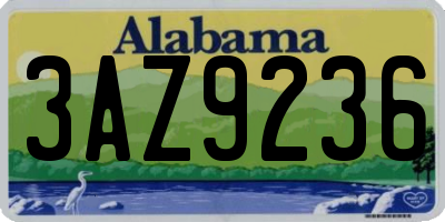 AL license plate 3AZ9236