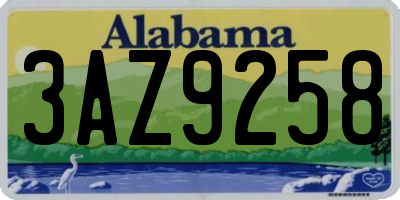 AL license plate 3AZ9258