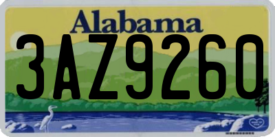 AL license plate 3AZ9260