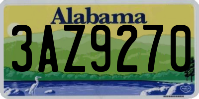 AL license plate 3AZ9270