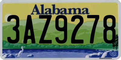 AL license plate 3AZ9278