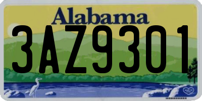 AL license plate 3AZ9301