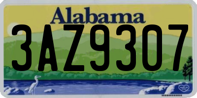 AL license plate 3AZ9307