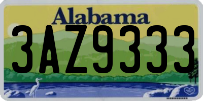 AL license plate 3AZ9333