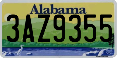 AL license plate 3AZ9355