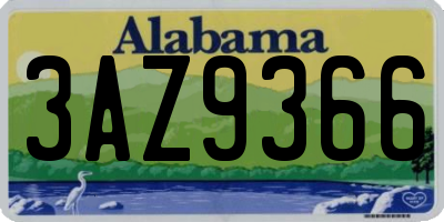 AL license plate 3AZ9366