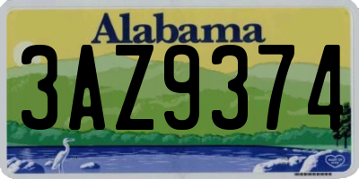 AL license plate 3AZ9374