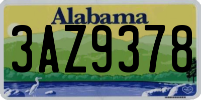 AL license plate 3AZ9378