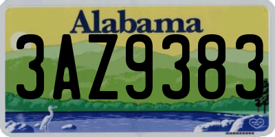 AL license plate 3AZ9383